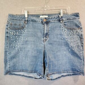 Lane Bryant The Essential Stretch Girlfriend Short 20 Light‎ Wash Denim Comfort